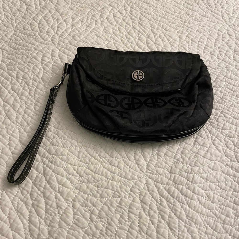 Gianni Bernini Black Designer Wristlet Clutch Black